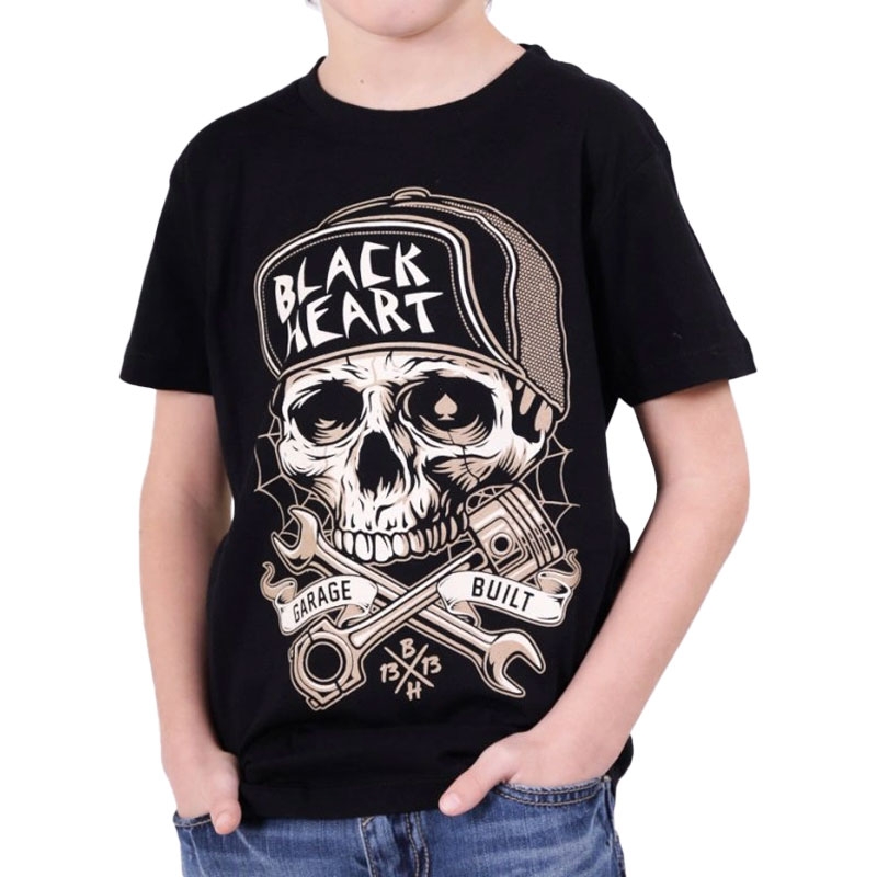 T-Shirt enfant noir Heart Garage Built black