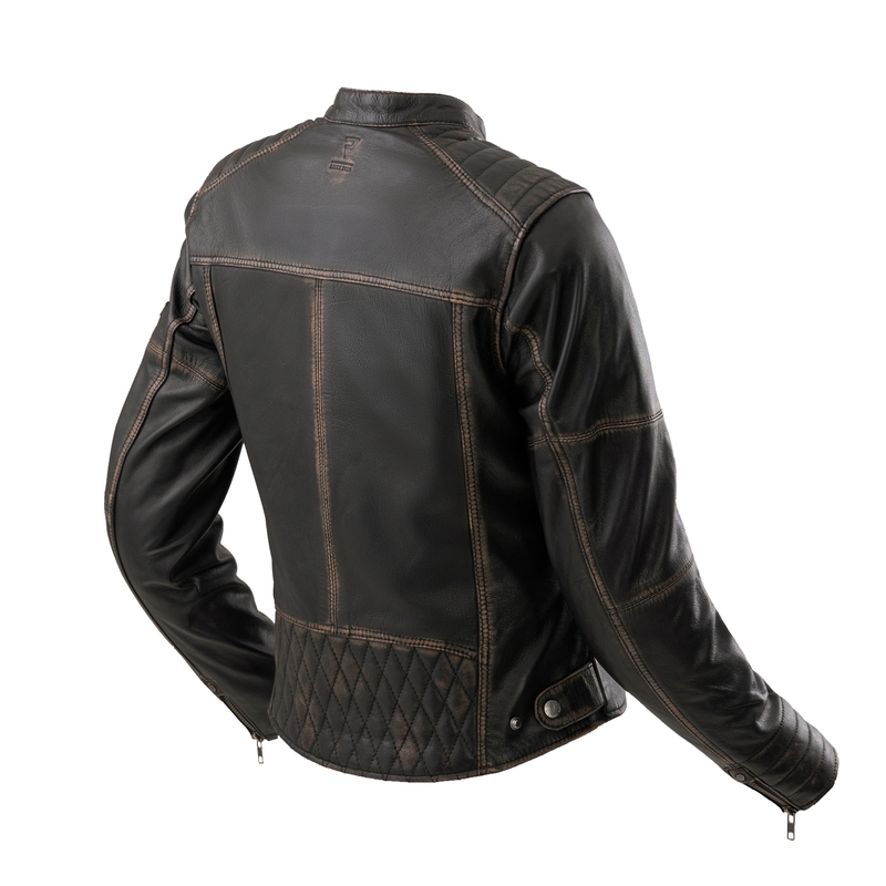 Veste de moto en cuir pour femme Rebelhorn Hunter II marron