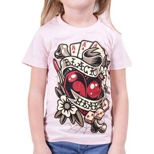 T-shirt enfants Black Heart Rockabilly Heart pink