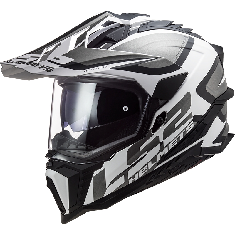 Casque d'enduro LS2 MX701 Explorer Alter noir mat et blanc