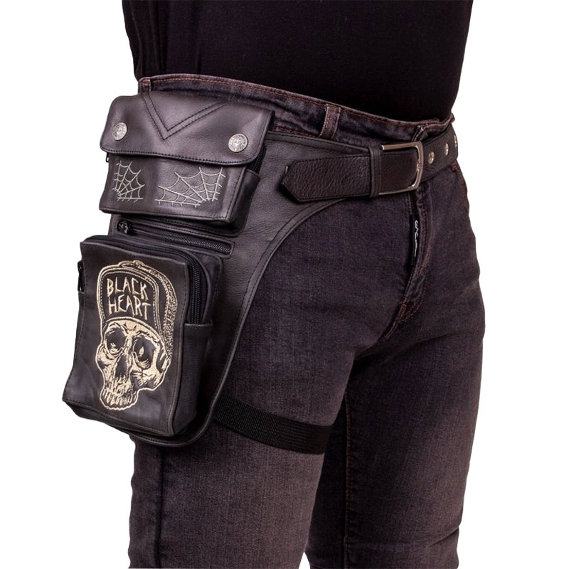 W-TEC Garage Built Black Heart Thigh Pocket Noir
