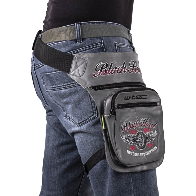 Poche sur la cuisse Black Heart Wings gris