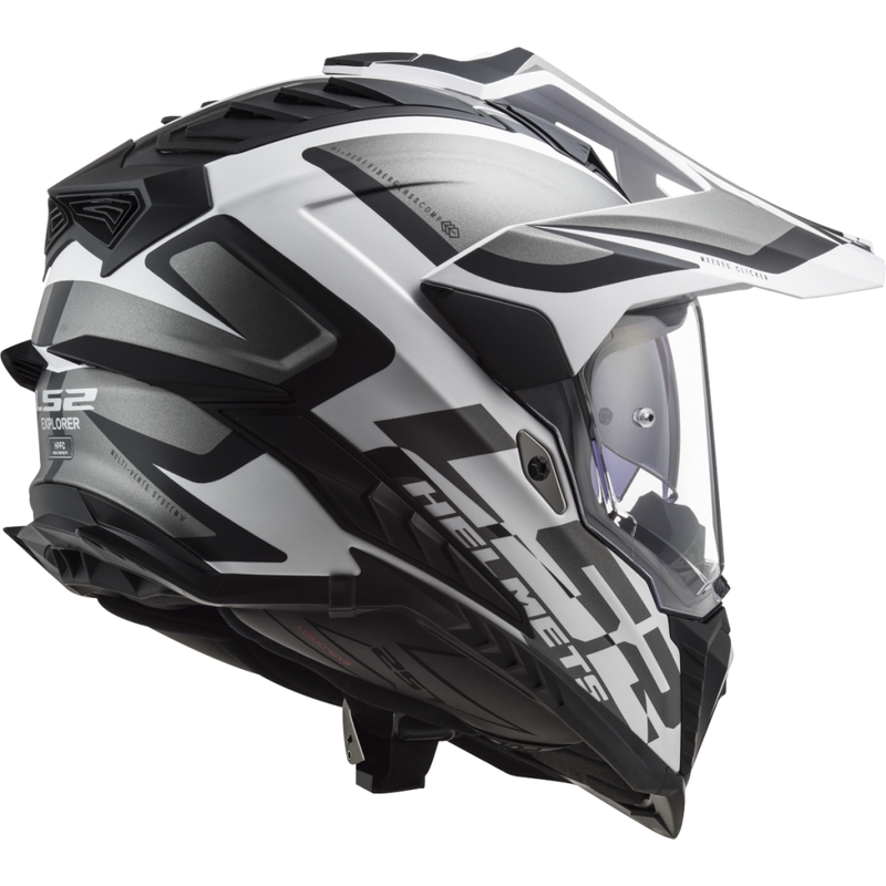 Casque d'enduro LS2 MX701 Explorer Alter noir mat et blanc