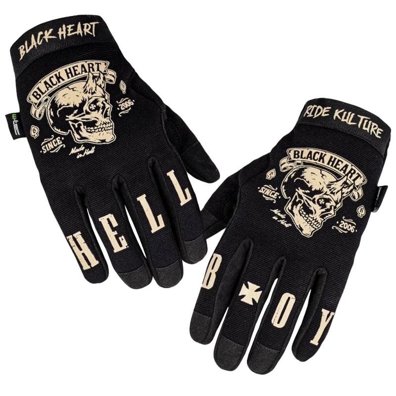 Black Heart W-TEC Rioter Chopper Gants Noirs
