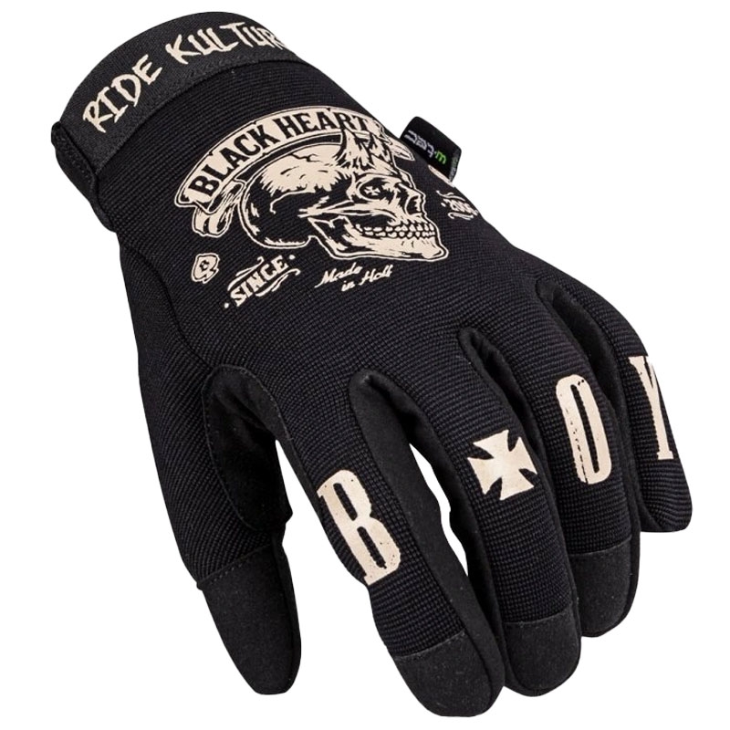 Black Heart W-TEC Rioter Chopper Gants Noirs