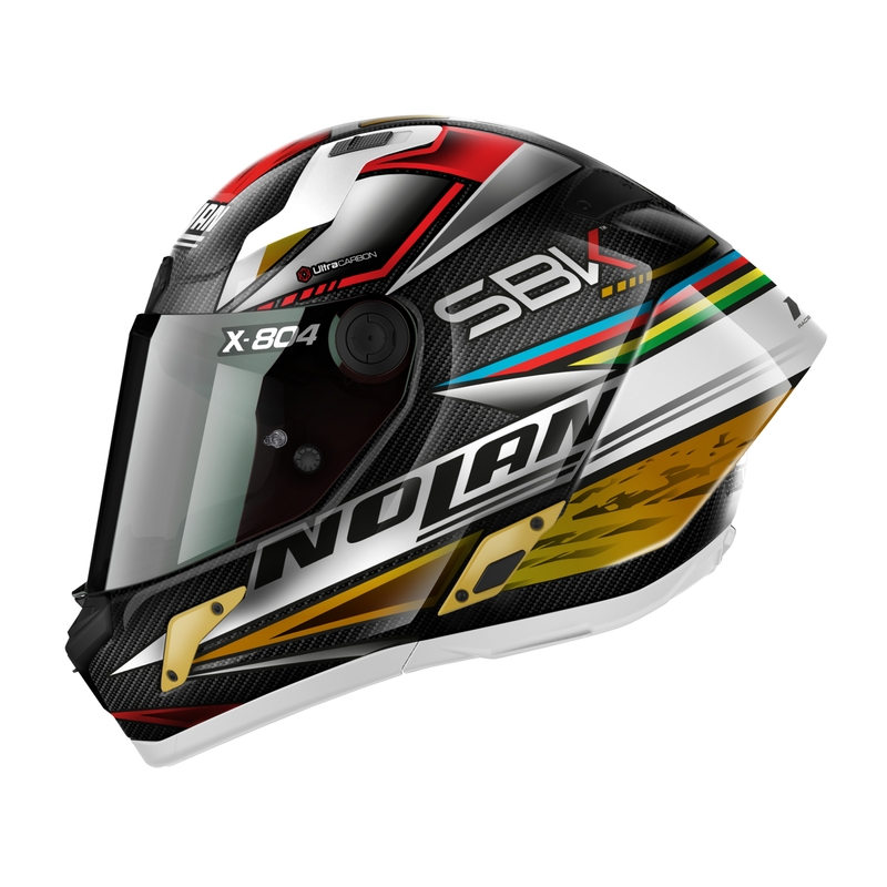Nolan X-804 RS Ultra Carbon SBK integral motorcycle helmet noir-rouge-or