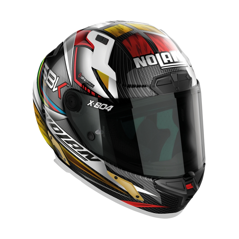 Nolan X-804 RS Ultra Carbon SBK integral motorcycle helmet noir-rouge-or
