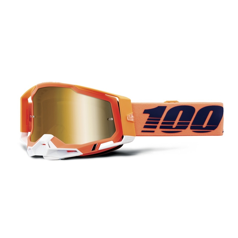 Lunettes de motocross 100% RACECRAFT Plexi corail et or