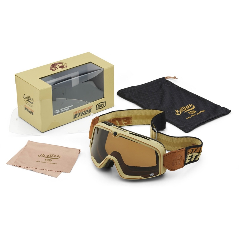 Lunettes de moto-cross 100% - USA Barstow State Of Ethos bronze plexi