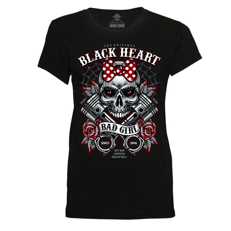 T-shirt femme Black Heart Bell Piston noir