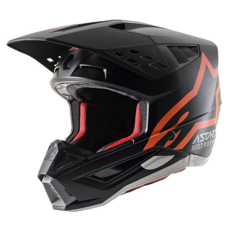 Casque motocross Alpinestars S-M5 Compass noir-orange fluo