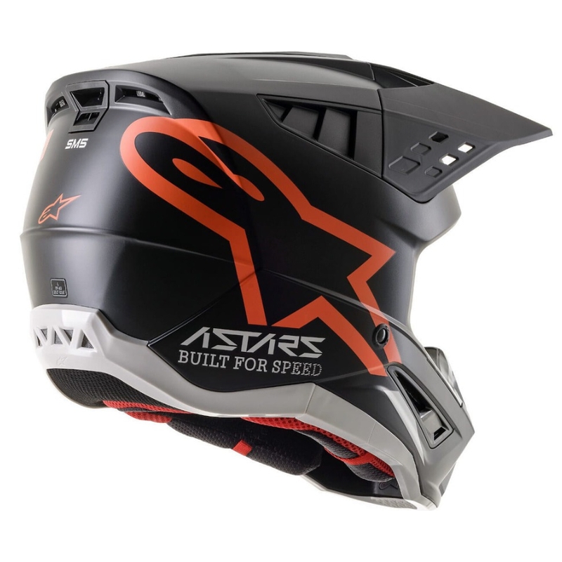 Casque motocross Alpinestars S-M5 Compass noir-orange fluo