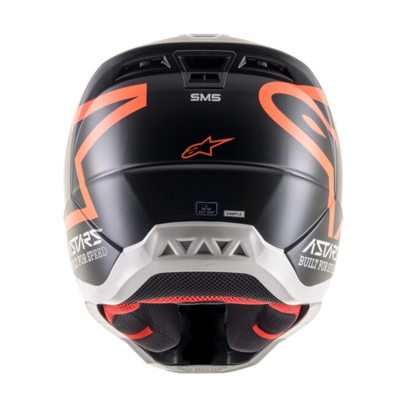 Casque motocross Alpinestars S-M5 Compass noir-orange fluo