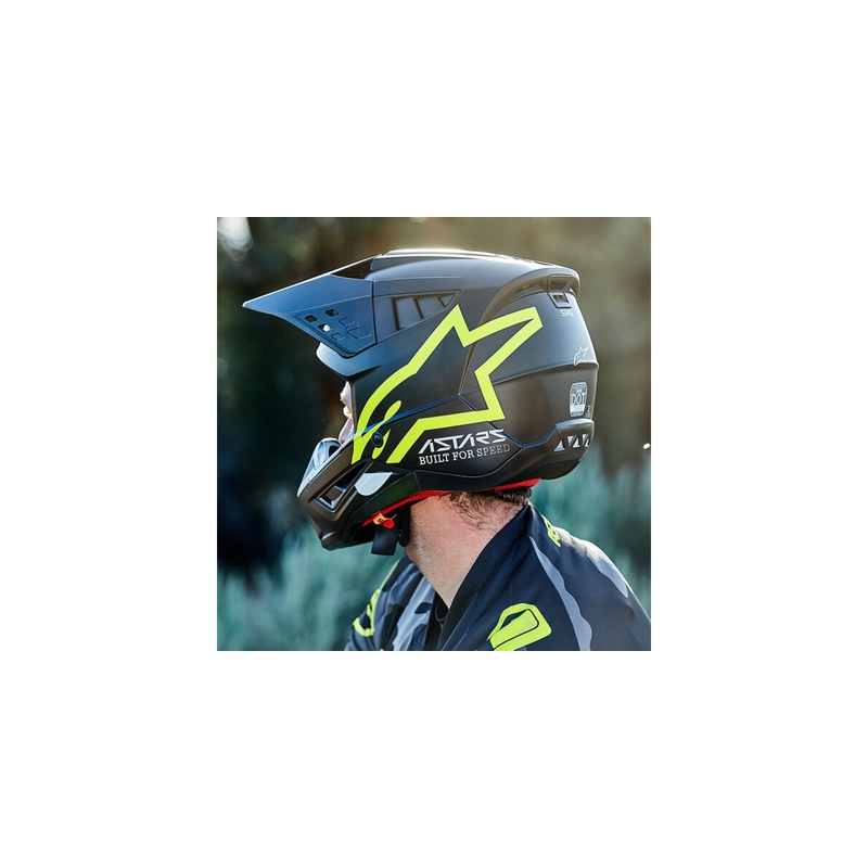 Casque motocross Alpinestars S-M5 Compass noir-jaune fluo