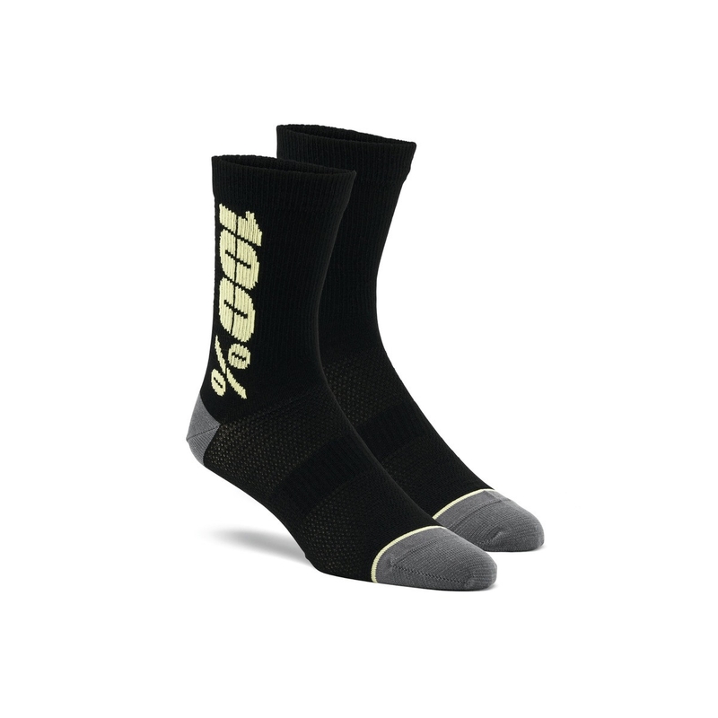 Chaussettes 100% - USA Rythym Merino Wool noir et jaune