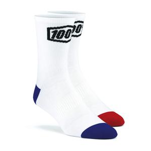 Chaussettes 100%-USA Terrain MTB blanc