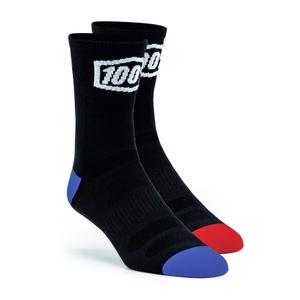 Chaussettes 100%-USA Terrain MTB noir