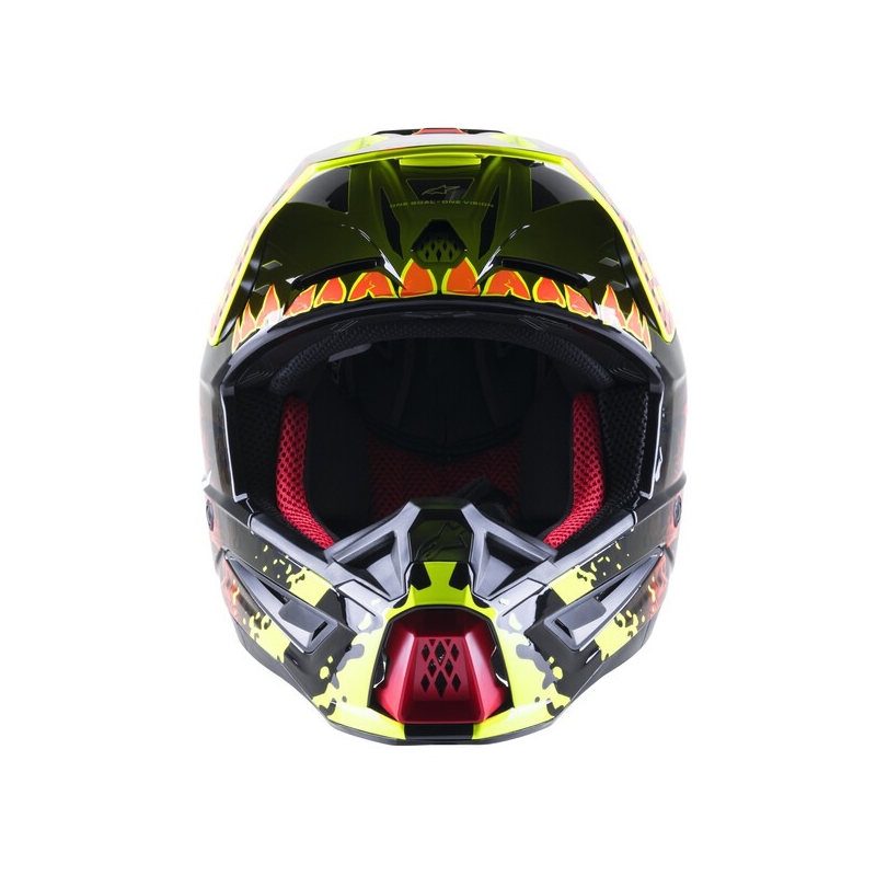Casque motocross Alpinestars S-M5 Solar Flare jaune fluo-rouge fluo-noir