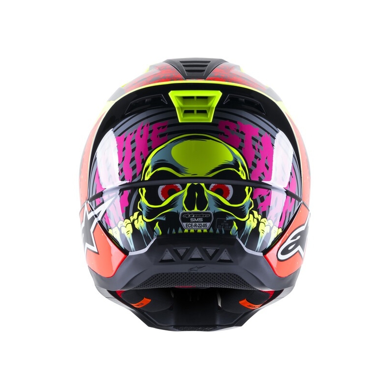 Casque motocross Alpinestars S-M5 Solar Flare jaune fluo-rouge fluo-noir