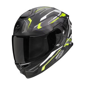 Casque moto intégral Scorpion EXO-GT SP Air Augusta noir-gris-jaune fluo