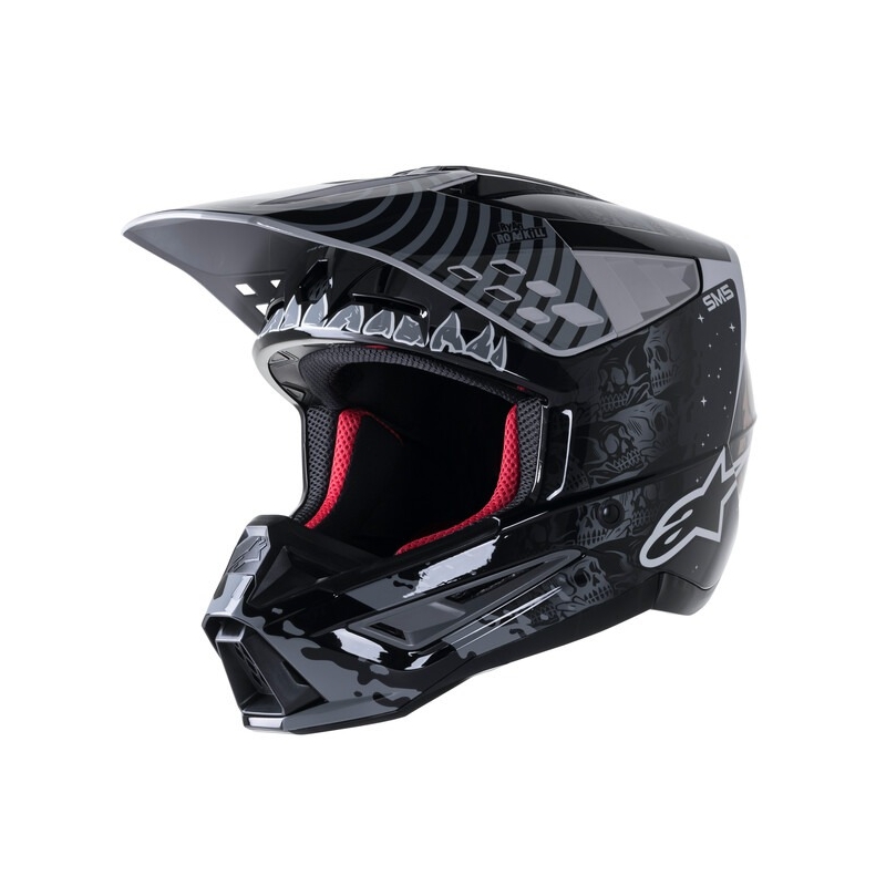 Alpinestars S-M5 Solar Flare Motocross Helmet Black and Grey soldes