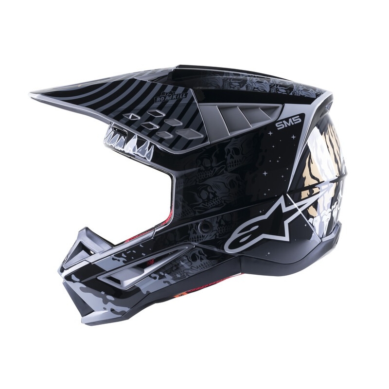 Alpinestars S-M5 Solar Flare Motocross Helmet Black and Grey soldes