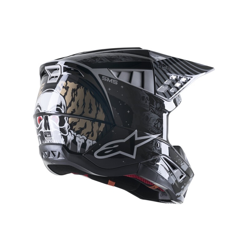 Alpinestars S-M5 Solar Flare Motocross Helmet Black and Grey soldes