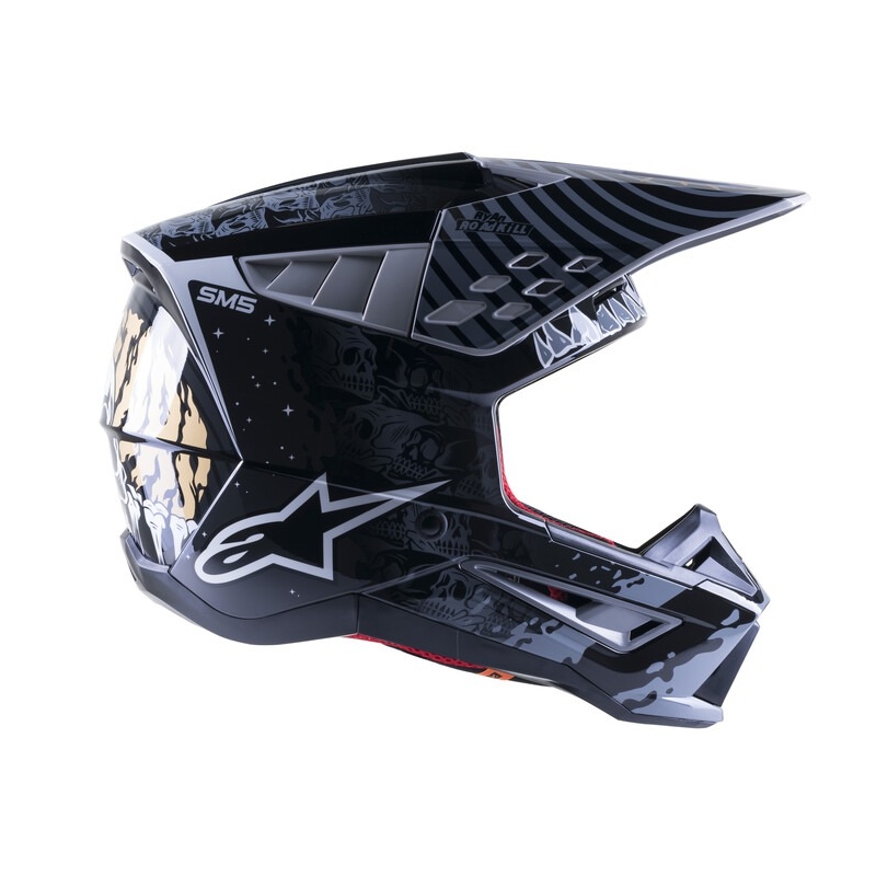 Alpinestars S-M5 Solar Flare Motocross Helmet Black and Grey soldes