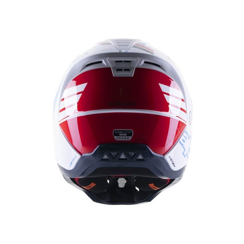 Motokrosová helma Alpinestars S-M5 Action bílo-modro-černo-tmavě červená