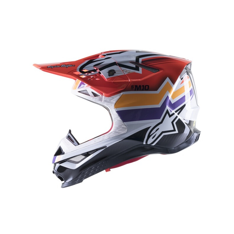 Casque motocross Alpinestars Supertech S-M10 Edition Troy Lee Designs orange-jaune-violet-blanc-noir