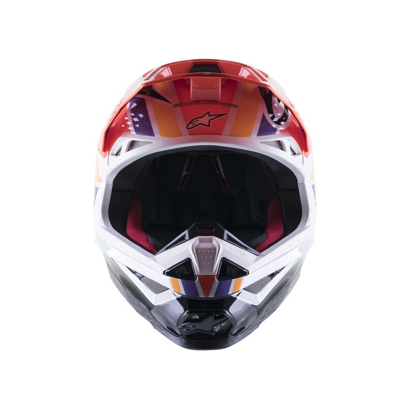Casque motocross Alpinestars Supertech S-M10 Edition Troy Lee Designs orange-jaune-violet-blanc-noir