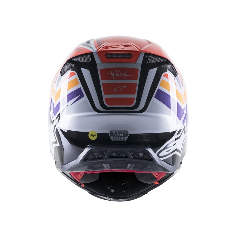 Casque motocross Alpinestars Supertech S-M10 Edition Troy Lee Designs orange-jaune-violet-blanc-noir