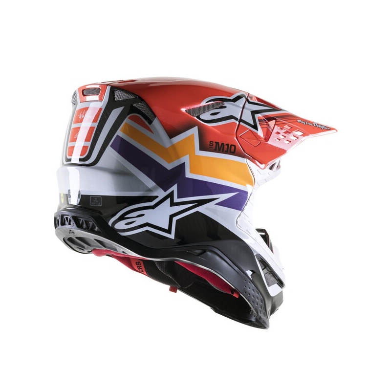 Casque motocross Alpinestars Supertech S-M10 Edition Troy Lee Designs orange-jaune-violet-blanc-noir