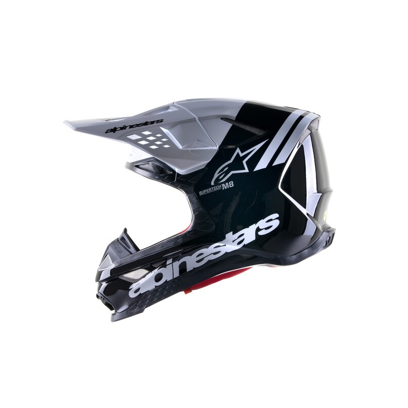 Alpinestars Casque Motocross Supertech S-M8 Radium 2 noir et blanc