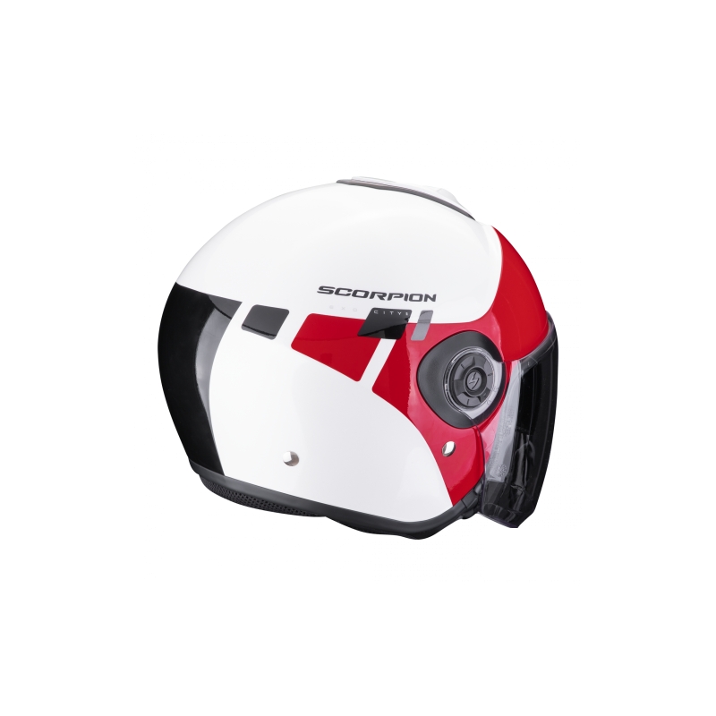 Casque ouvert Scorpion EXO-CITY II Mall blanc-rouge soldes