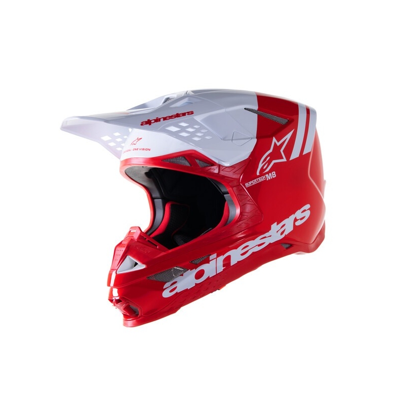 Alpinestars Casque Motocross Supertech S-M8 Radium 2 rouge et blanc
