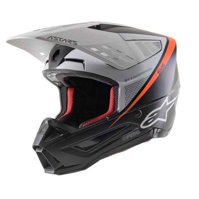 Casque motocross Alpinestars S-M5 Rayon noir-blanc-orange fluo matt
