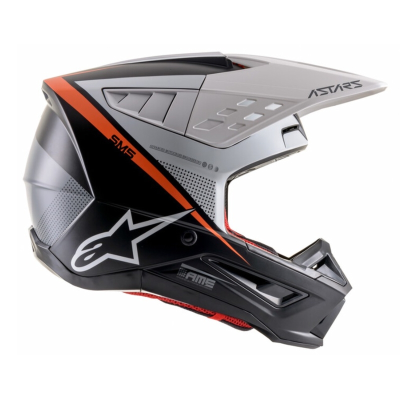 Casque motocross Alpinestars S-M5 Rayon noir-blanc-orange fluo matt