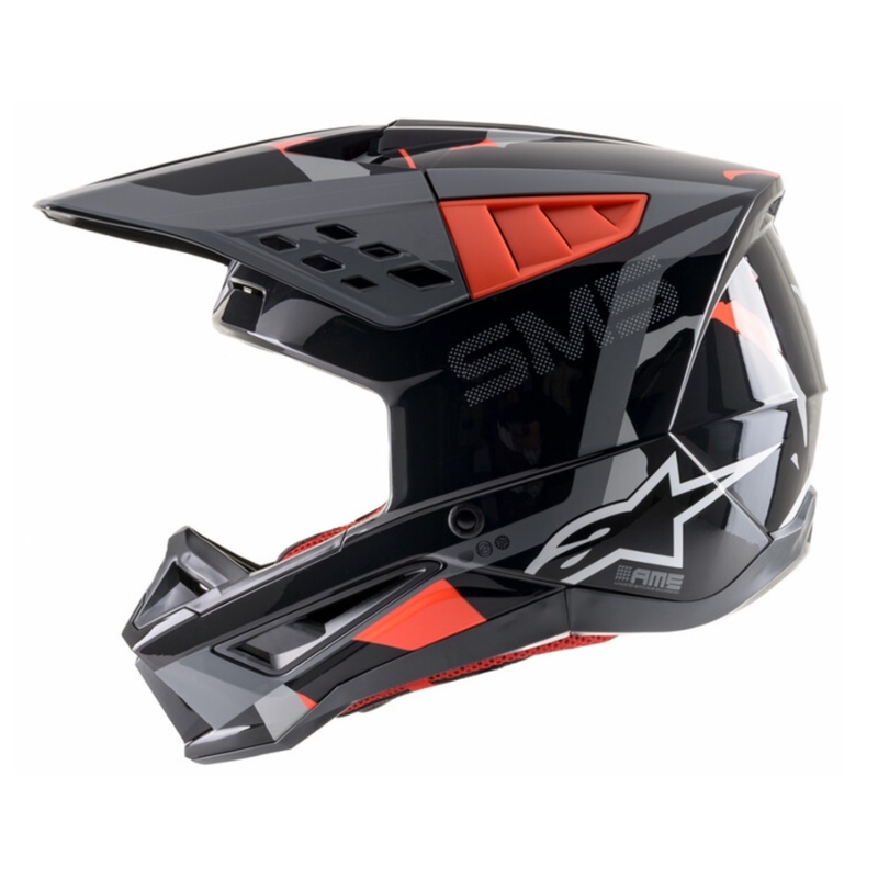 Casque de motocross Alpinestars S-M5 Rover anthracite-rouge fluo-gris masque
