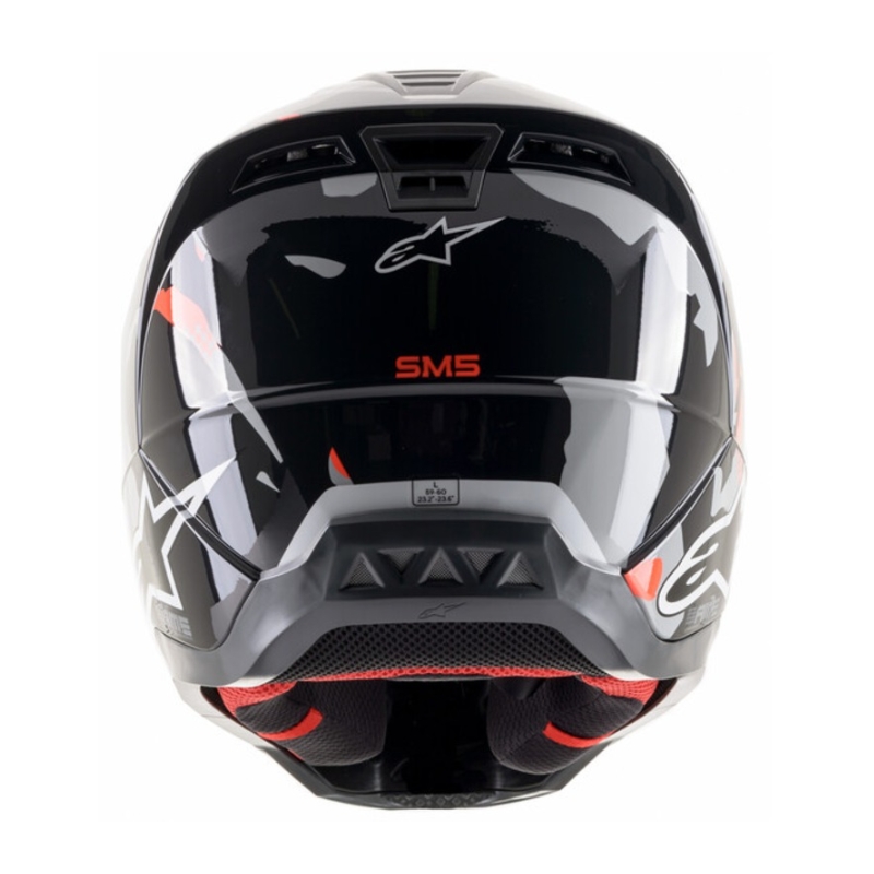 Casque de motocross Alpinestars S-M5 Rover anthracite-rouge fluo-gris masque