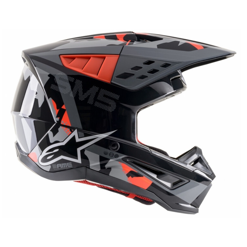 Casque de motocross Alpinestars S-M5 Rover anthracite-rouge fluo-gris masque