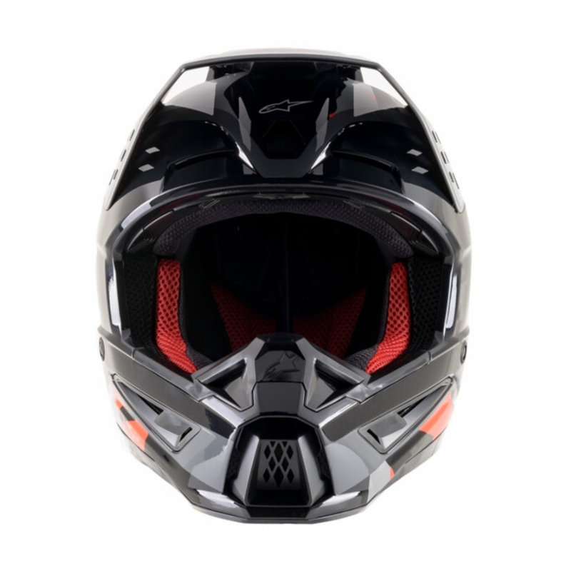 Casque de motocross Alpinestars S-M5 Rover anthracite-rouge fluo-gris masque