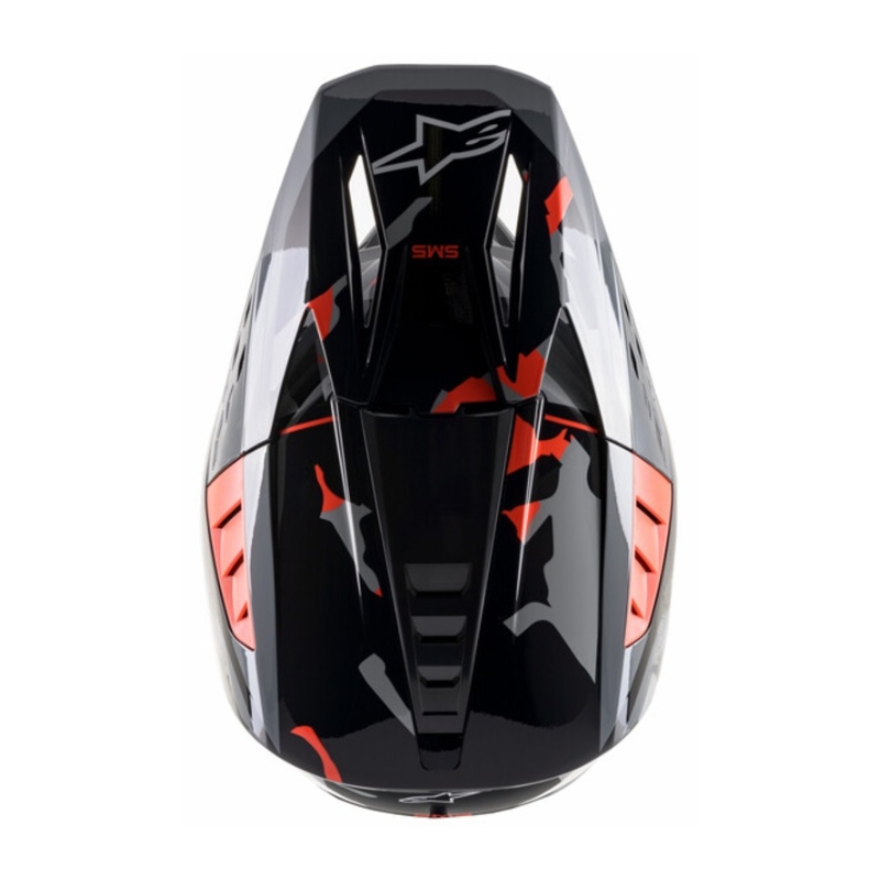 Casque de motocross Alpinestars S-M5 Rover anthracite-rouge fluo-gris masque