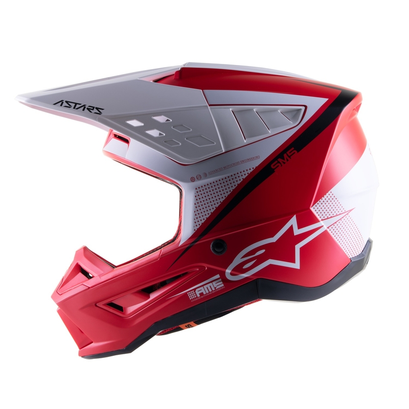 Casque motocross Alpinestars S-M5 Rayon rouge-blanc-noir matt
