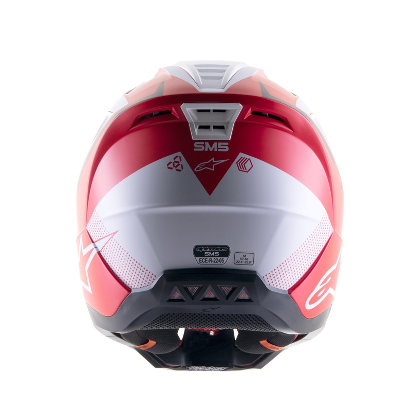 Casque motocross Alpinestars S-M5 Rayon rouge-blanc-noir matt