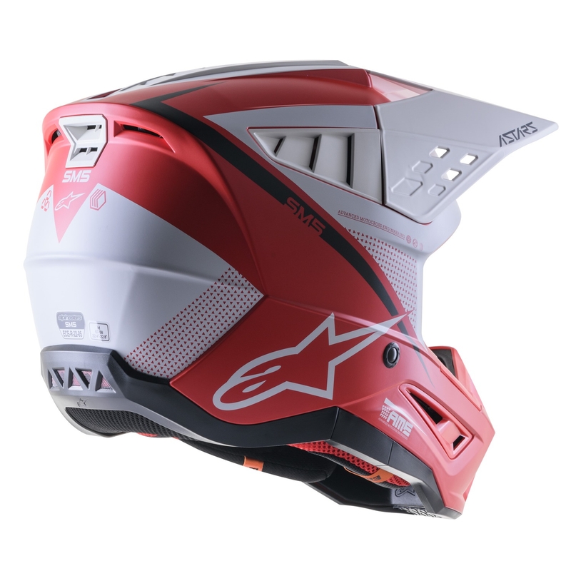 Casque motocross Alpinestars S-M5 Rayon rouge-blanc-noir matt