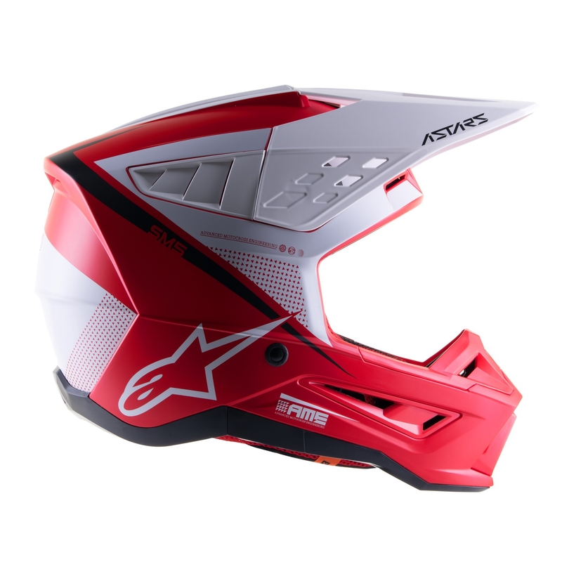 Casque motocross Alpinestars S-M5 Rayon rouge-blanc-noir matt