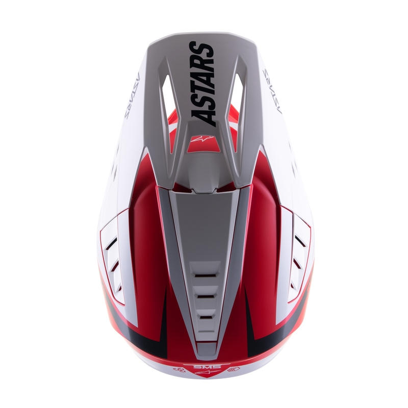 Casque motocross Alpinestars S-M5 Rayon rouge-blanc-noir matt