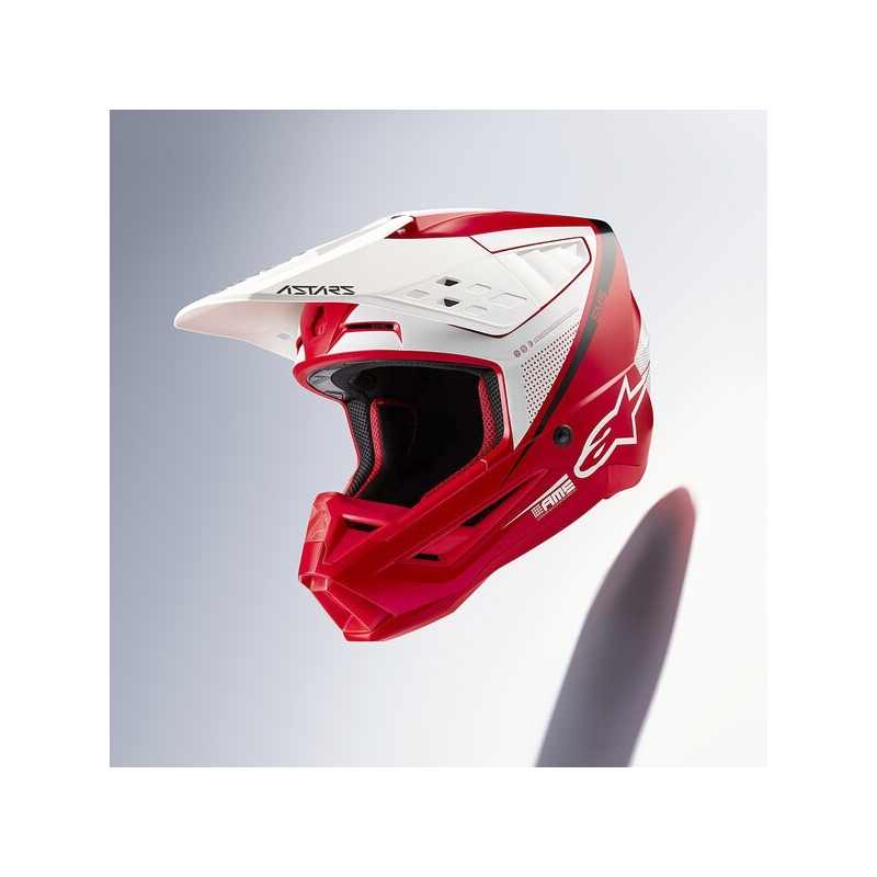 Casque motocross Alpinestars S-M5 Rayon rouge-blanc-noir matt