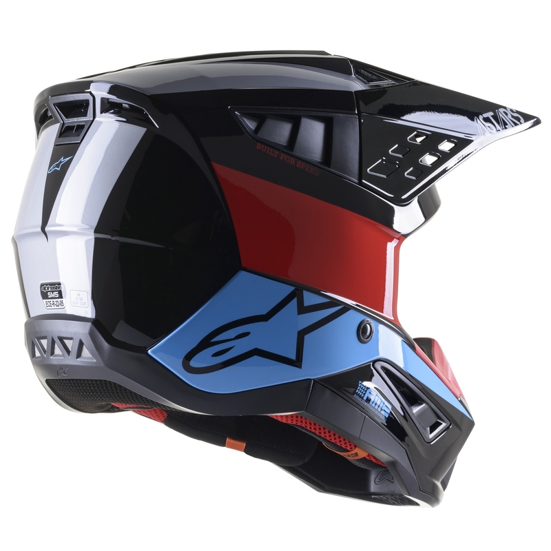 Alpinestars S-M5 Bond Motocross Helmet Black-Red-Azure Gloss